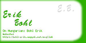 erik bohl business card